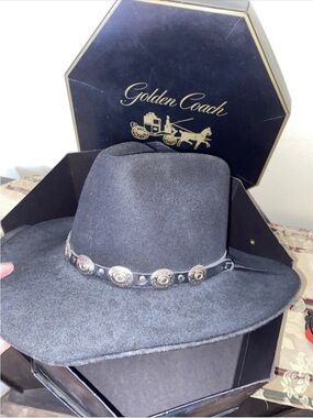 Stetson Black Felt Western Hat with Concho Band